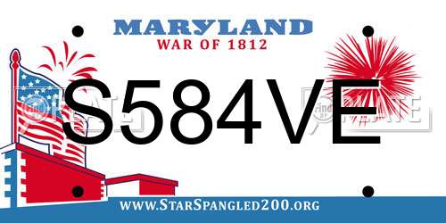 S584VE Maryland License Plate