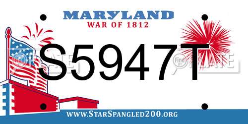 S5947T Maryland License Plate
