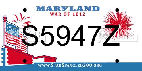 S5947Z Maryland License Plate