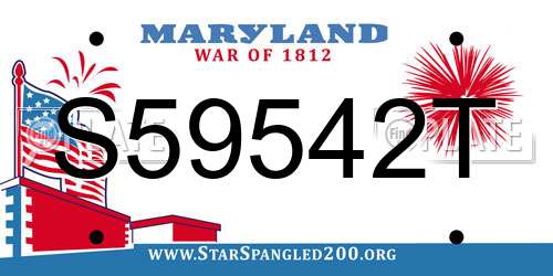 S59542T Maryland License Plate