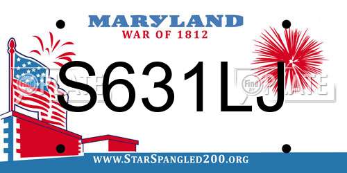 S631LJ Maryland License Plate