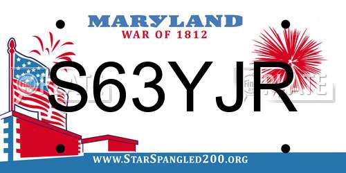 S63YJR Maryland License Plate