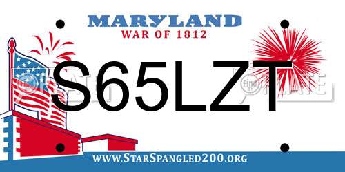 S65LZT Maryland License Plate