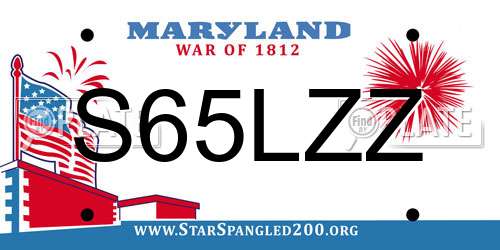 S65LZZ Maryland License Plate