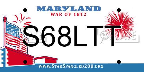 S68LTT Maryland License Plate