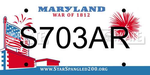 S703AR Maryland License Plate