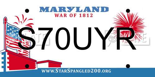 S70UYR Maryland License Plate