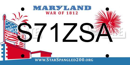 S71ZSA Maryland License Plate