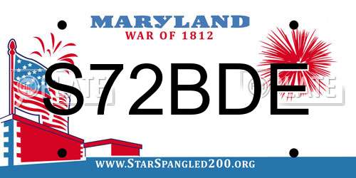 S72BDE Maryland License Plate