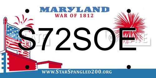 S72SOE Maryland License Plate