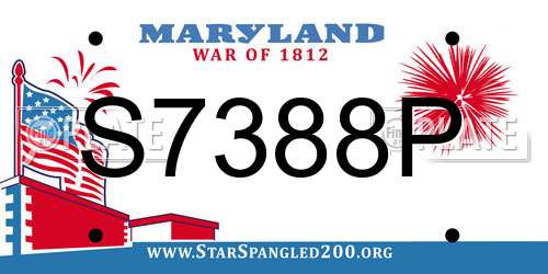 S7388P Maryland License Plate