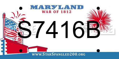 S7416B Maryland License Plate