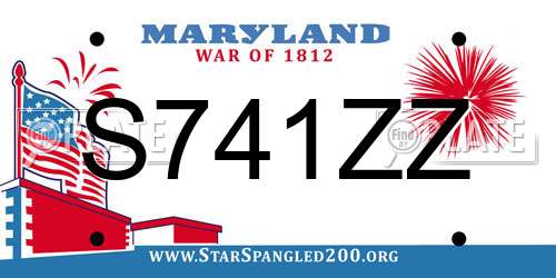 S741ZZ Maryland License Plate
