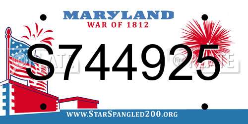 S744925 Maryland License Plate