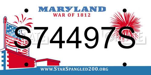 S74497S Maryland License Plate