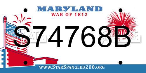 S74768B Maryland License Plate