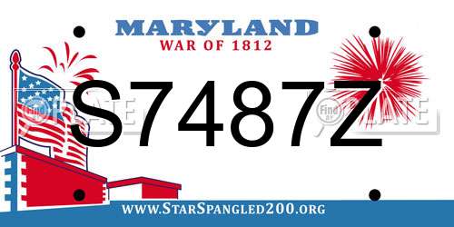 S7487Z Maryland License Plate