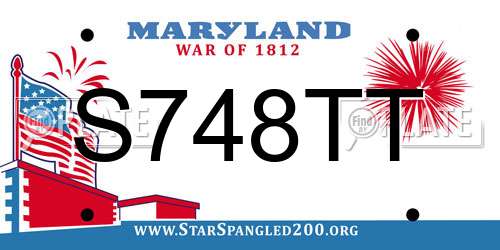 S748TT Maryland License Plate