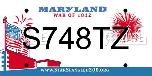 S748TZ Maryland License Plate