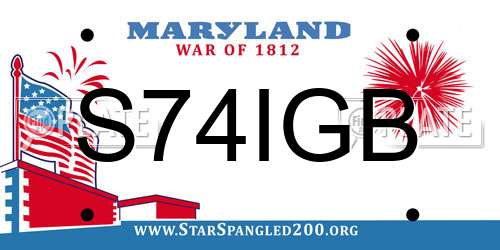 S74IGB Maryland License Plate