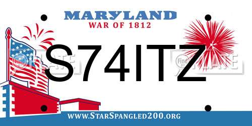 S74ITZ Maryland License Plate