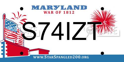 S74IZT Maryland License Plate