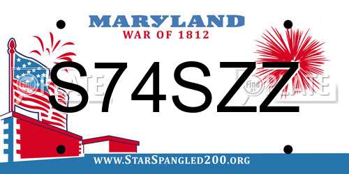 S74SZZ Maryland License Plate