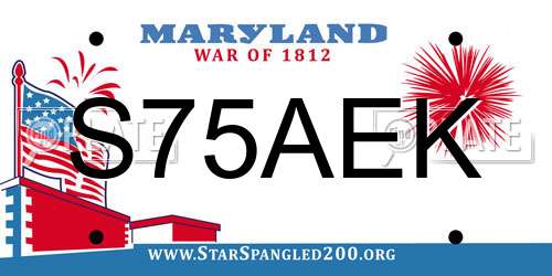 S75AEK Maryland License Plate