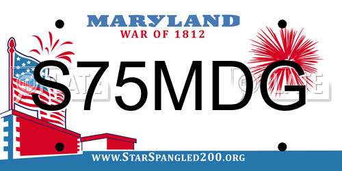 S75MDG Maryland License Plate