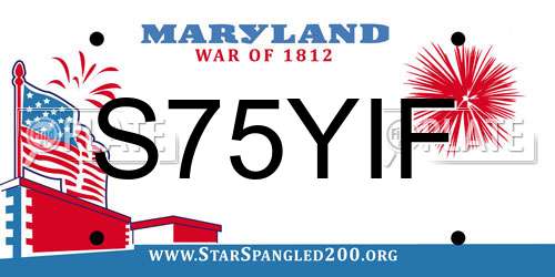 S75YIF Maryland License Plate