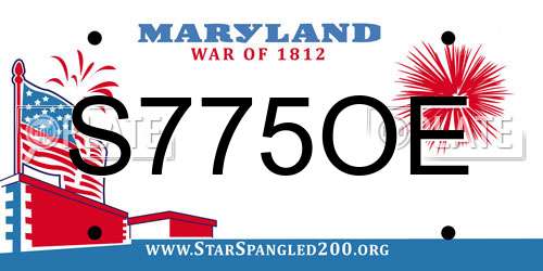 S775OE Maryland License Plate