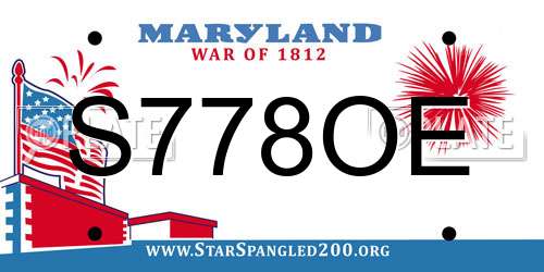 S778OE Maryland License Plate
