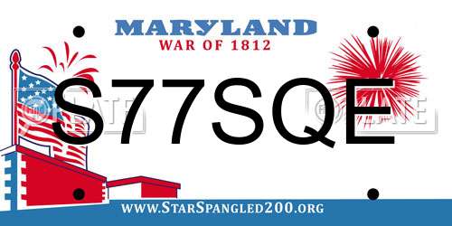 S77SQE Maryland License Plate