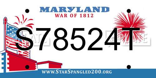 S78524T Maryland License Plate