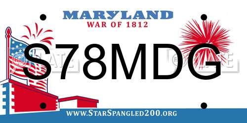 S78MDG Maryland License Plate