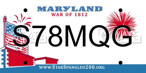 S78MQG Maryland License Plate