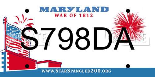 S798DA Maryland License Plate