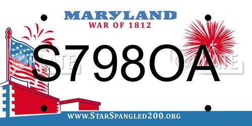 S798OA Maryland License Plate