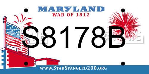S8178B Maryland License Plate
