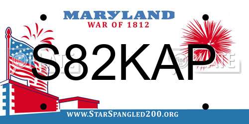 S82KAP Maryland License Plate