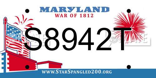 S8942T Maryland License Plate