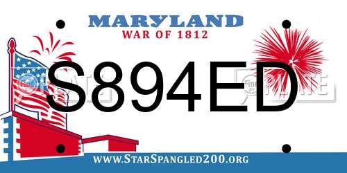 S894ED Maryland License Plate