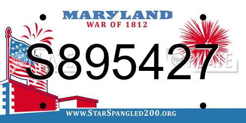S895427 Maryland License Plate