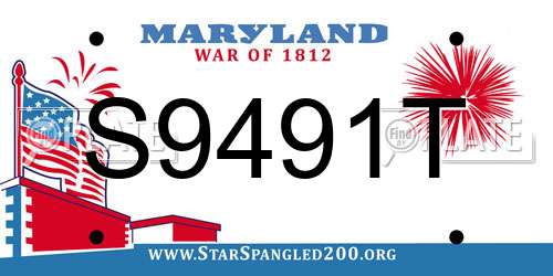 S9491T Maryland License Plate