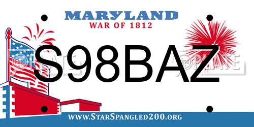 S98BAZ Maryland License Plate