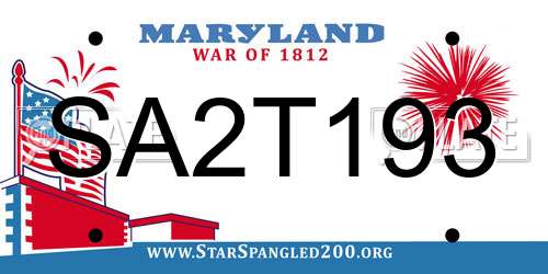 SA2T193 Maryland License Plate