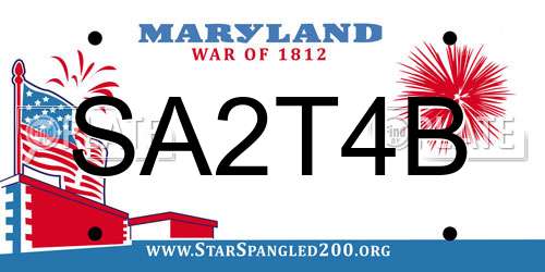 SA2T4B Maryland License Plate