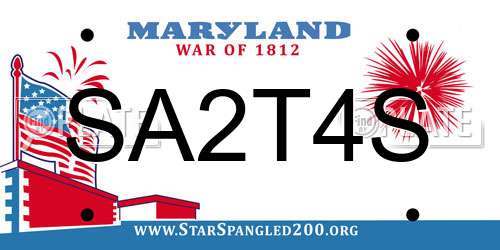 SA2T4S Maryland License Plate