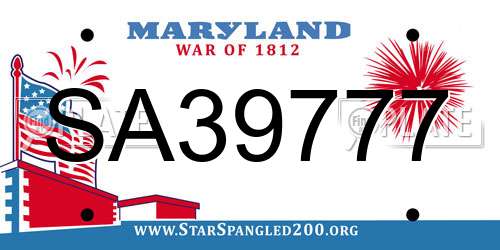 SA39777 Maryland License Plate