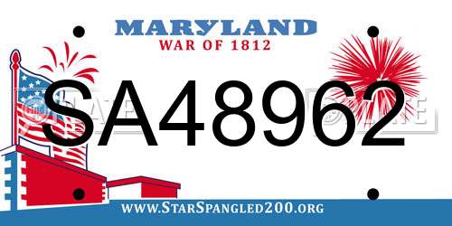 SA48962 Maryland License Plate